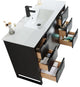 Opulence Bath Vanity, White Ceramic Sink, Black Matte, 48", Black Hardware