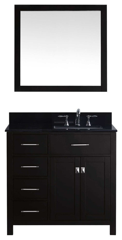 Caroline Parkway 36" Single Bathroom Vanity Set Espresso, Granite Top