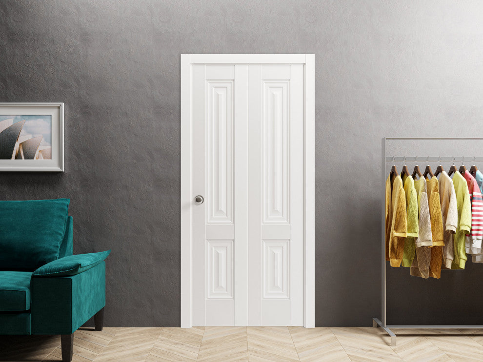 Closet Bi-fold Doors 72 x 96, Lucia 8831 White Silk