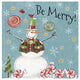 "Sweet Snowmen IV Blue" Digital Paper Print by Anne Tavoletti, 32"x32"