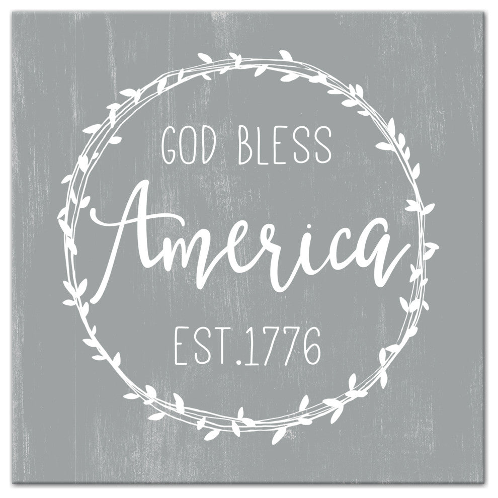 God Bless America 12x12 Canvas Wall Art