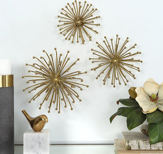 Uttermost 04337 Aga 8" Tall Metal Abstract Sculpture - Set of 3 - Gold