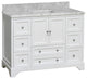 Madison 48" Bathroom Vanity, White, Carrara Marble