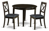 3-Piece Small Kitchen Table Set, Round Table And 2 Dining Chairs
