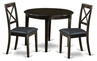 3-Piece Small Kitchen Table Set, Round Table And 2 Dining Chairs