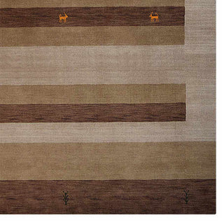 HAND KNOTTED LOOM WOOL ECO-FRIENDLY AREA RUGS  - Brown Light Beige,Contemporary