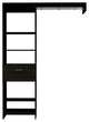 Hybrid 150 Closet System with 5 Open Shelves, 1 Drawer, and Metal Rod, Black