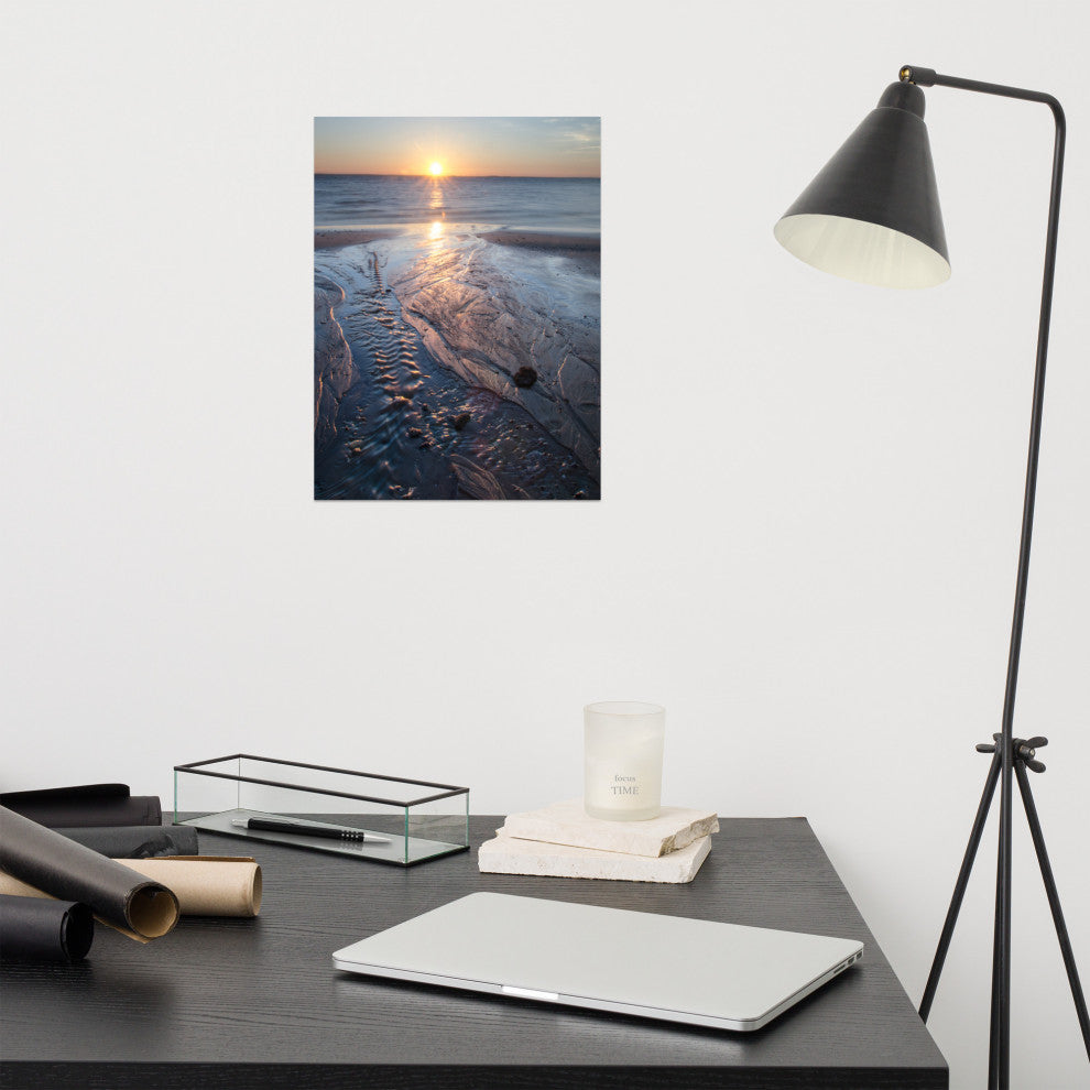 Low Tide Ravine Landscape Photo, Beach Unframed Wall Art Print, 12" X 16"