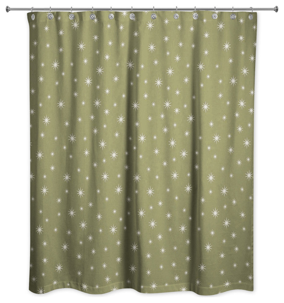 Green Twinkle 71x74 Shower Curtain