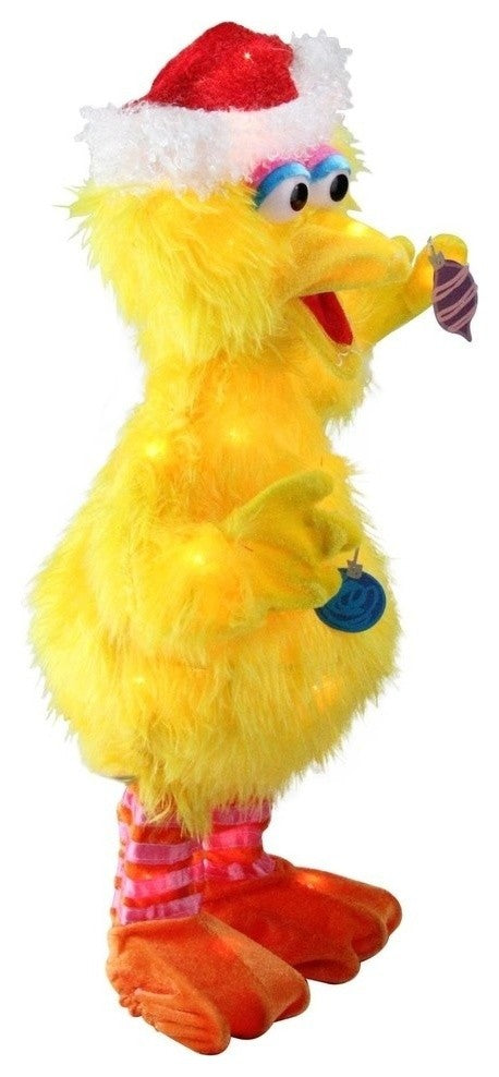 18" Pre-Lit Sesame Street Big Bird in a Hat 3D Decoration