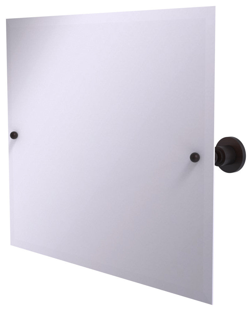 Frameless Landscape Tilt Mirror with Beveled Edge, Venetian Bronze