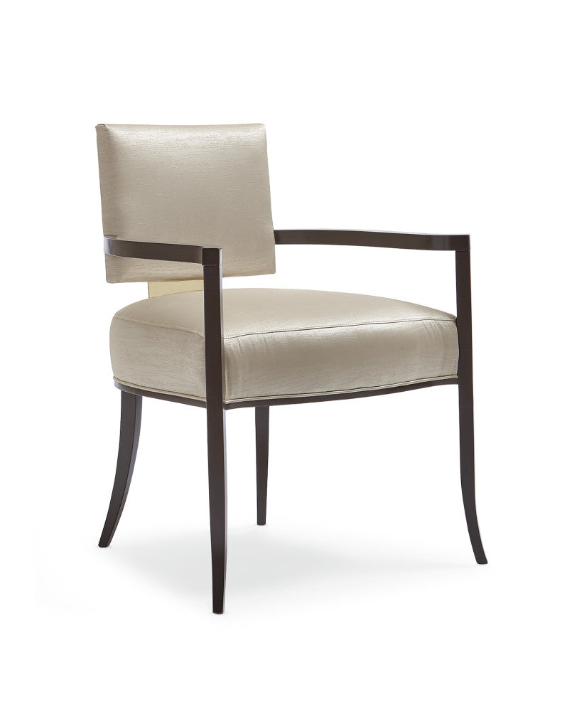 Reserved Seating Armchair, Sateen With Gold Metal Accents
