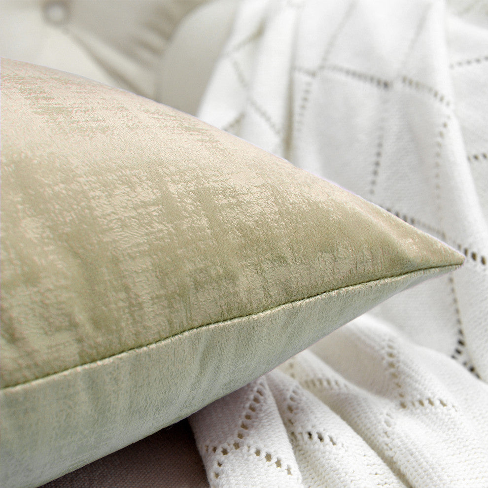 Serenta Textured Velvet Pillow Shell, Set of 4, Almond Buff