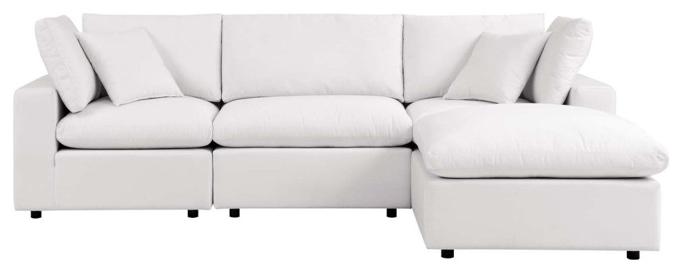 Commix 4-Piece Outdoor Patio Sectional Sofa White -5580
