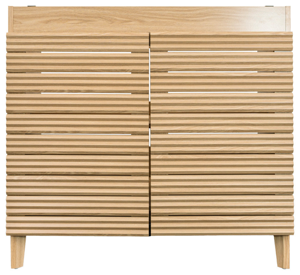 36" Modern Farmhouse 2-Shelf Bath Vanity Cabinet Only (Sink Basin not Included)