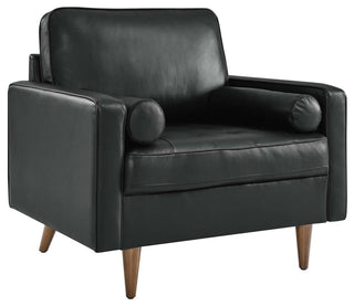 Valour Leather Armchair, Black