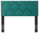 Headboard, Nailhead, King California Size, Teal Blue, Velvet, Modern
