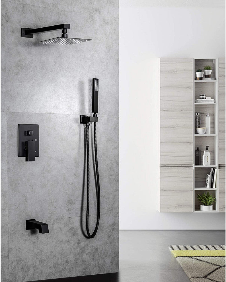 Dyconn Faucet Talise SS312A-BLK Wall Mounted 3-Setting Shower Faucet System