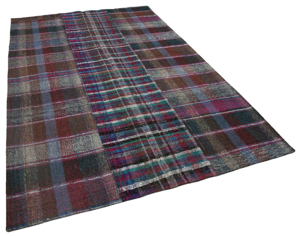 Rug N Carpet - Handmade Oriental 6' 7'' x 9' 11'' Unique Patchwork Kilim Rug
