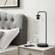 Silo Glass Globe Glass and Metal Table Lamp, Black