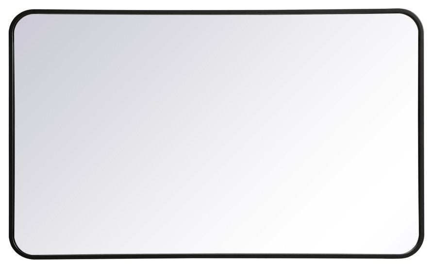 Elegant Decor MR802440BK Soft Corner Metal Rectangular Mirror, 24"x40"