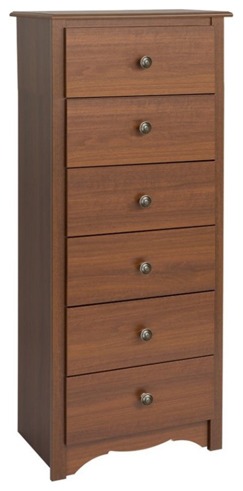 Prepac Monterey 6 Drawer Chest in Cherry Finish