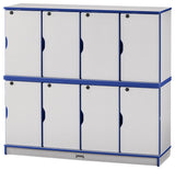 Rainbow Accents Stacking Lockable Lockers -  Double Stack - Blue