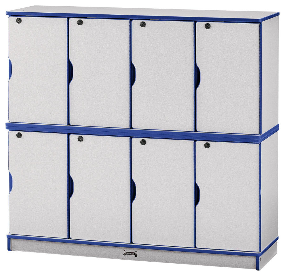 Rainbow Accents Stacking Lockable Lockers -  Double Stack - Blue