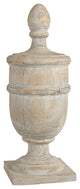 Benzara BM285582 22" Accent Decor Statuette, Turned Finial Design, Off White