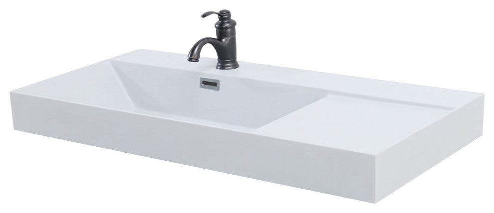39" Composite Granite Sink Top, Light Gray
