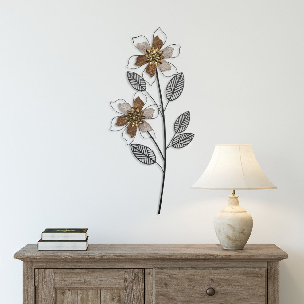 Metal Wire Flower Wall D"cor Piece