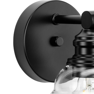 Ambrose Collection 5" 1-Light Matte Black Clear Glass Bath Vanity Light