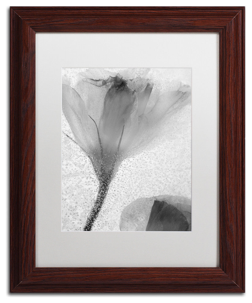'Flowers on Ice-13' Matted Framed Canvas Art by Moises Levy