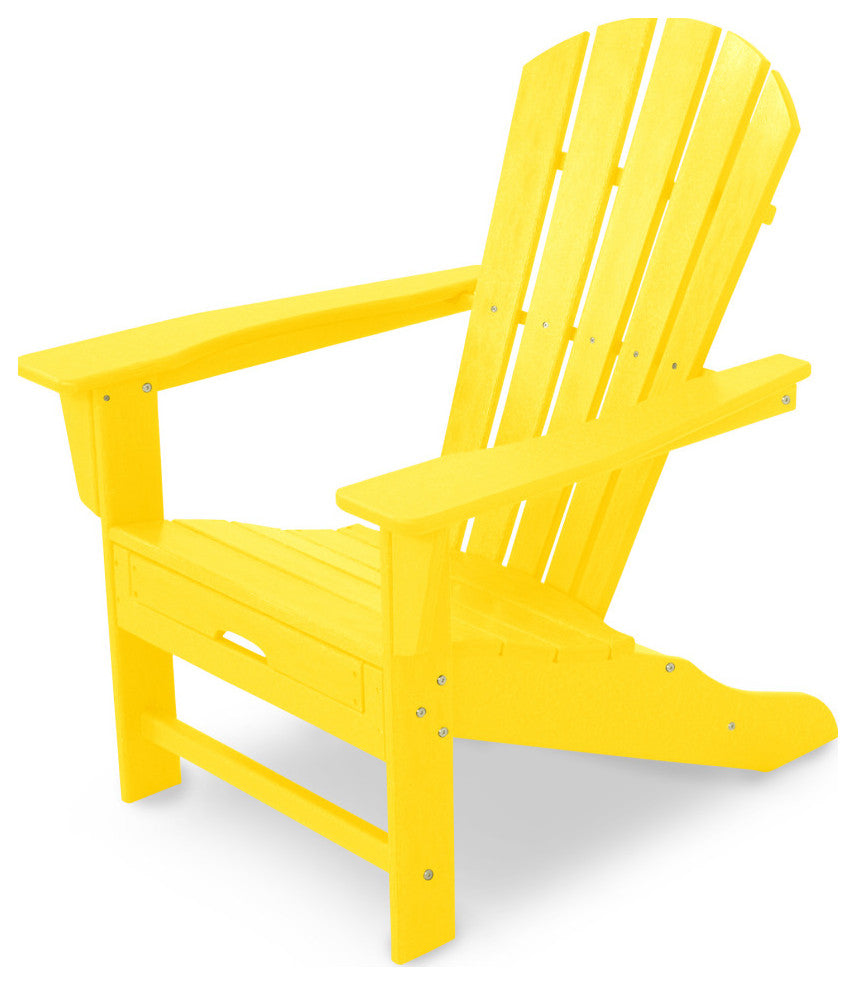 POLYWOOD Palm Coast Ultimate Adirondack with Hideaway Ottoman, Lemon