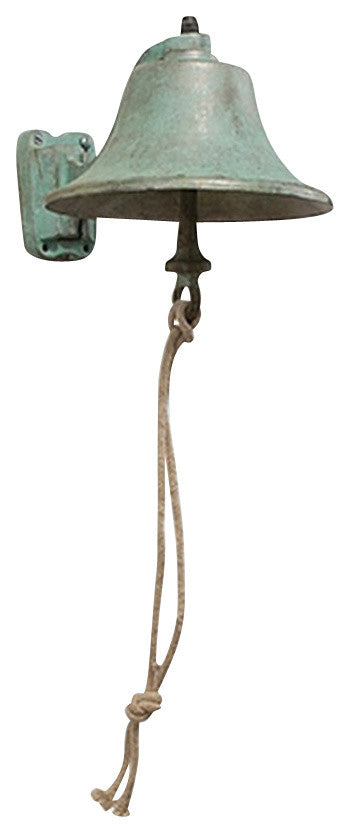 6" Aluminum Bell With Verdi Green Finish and Wall Mount