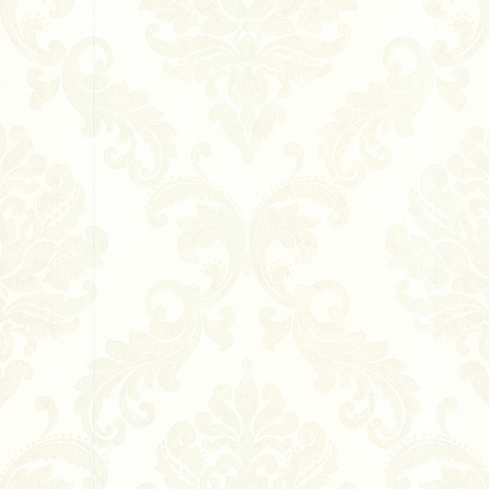 Sebastion Cream Damask Wallpaper, Bolt.