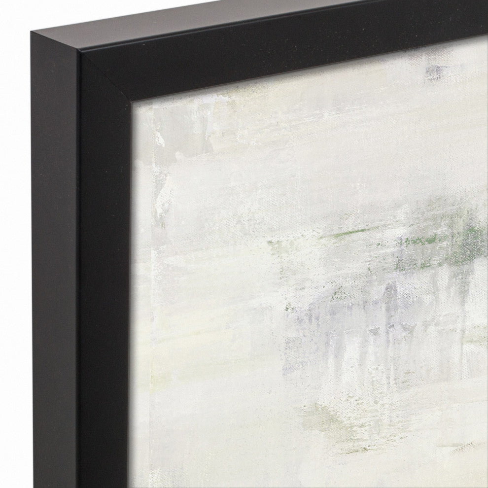 Green Horizon Abstract Framed Canvas 16x20 Black Framed Canvas