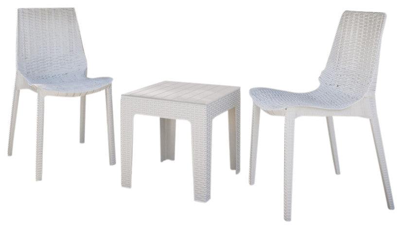Lumina 3-Piece Bistro Set, White
