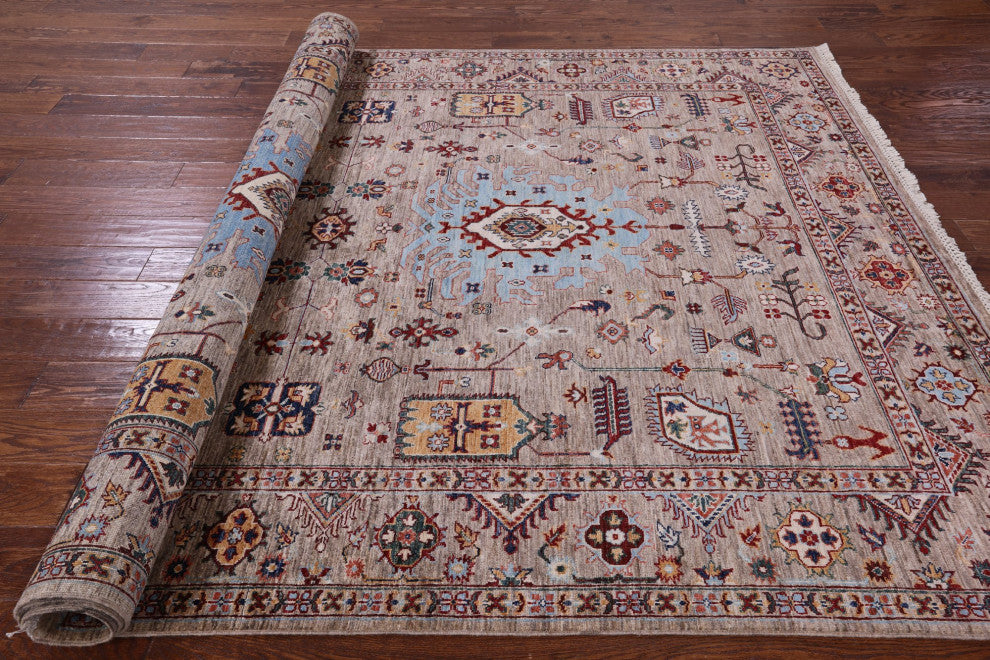 Persian Tabriz Hand-Knotted Wool Rug 6' 9" X 9' 10" Q10100