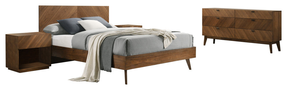 Nova Domus Kamela -Modern Walnut Bedroom Set, Eastern King