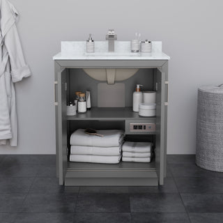 Icon 30" Dark Gray Single Vanity, Cultured Top, Nickel Trim
