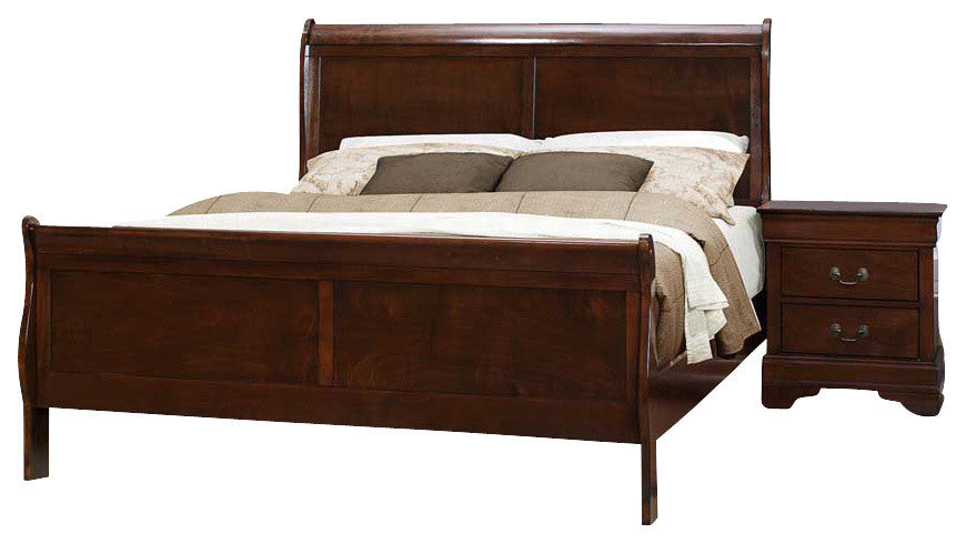 Homelegance Mayville 3-Piece Sleigh Bedroom Set, Brown Cherry