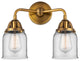 Small Bell Bath Vanity Light, Brushed Brass, Clear, Clear