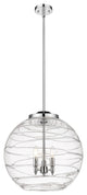 Deco Swirl Pendant, Polished Chrome, Clear Deco Swirl, Clear Deco Swirl