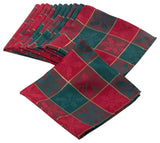 Royal de Noel Collection Plaid Design Dinner Napkins, 20" Square