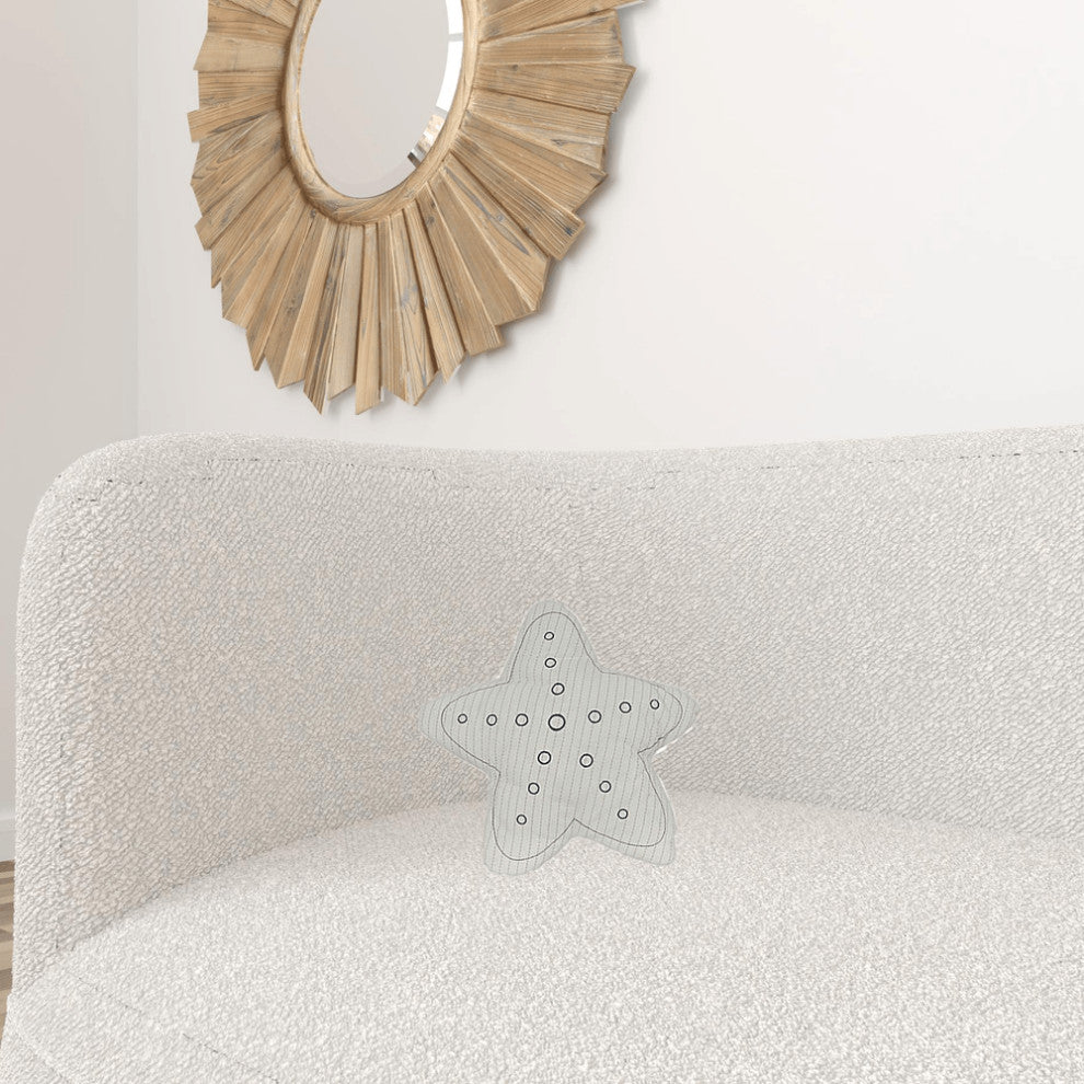 Set of Two 12" X 12" White Star Starfish Coastal Throw Pillow