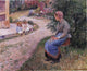 Camille Pissarro A Servant Seated in the Garden at Eragny Gallery Wrapped Canvas