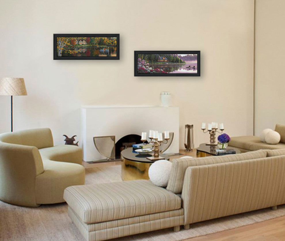 "Lake Panoramic Beauty" Collection By Kim Norlien, Printed Wall Art, Black Frame