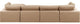 Comfy Upholstered L-Shaped Modular Sectional, Tan, 5-Piece: 2 Armless Chair, 2 Corner Chair, 1 Ottoman, Vegan Leather