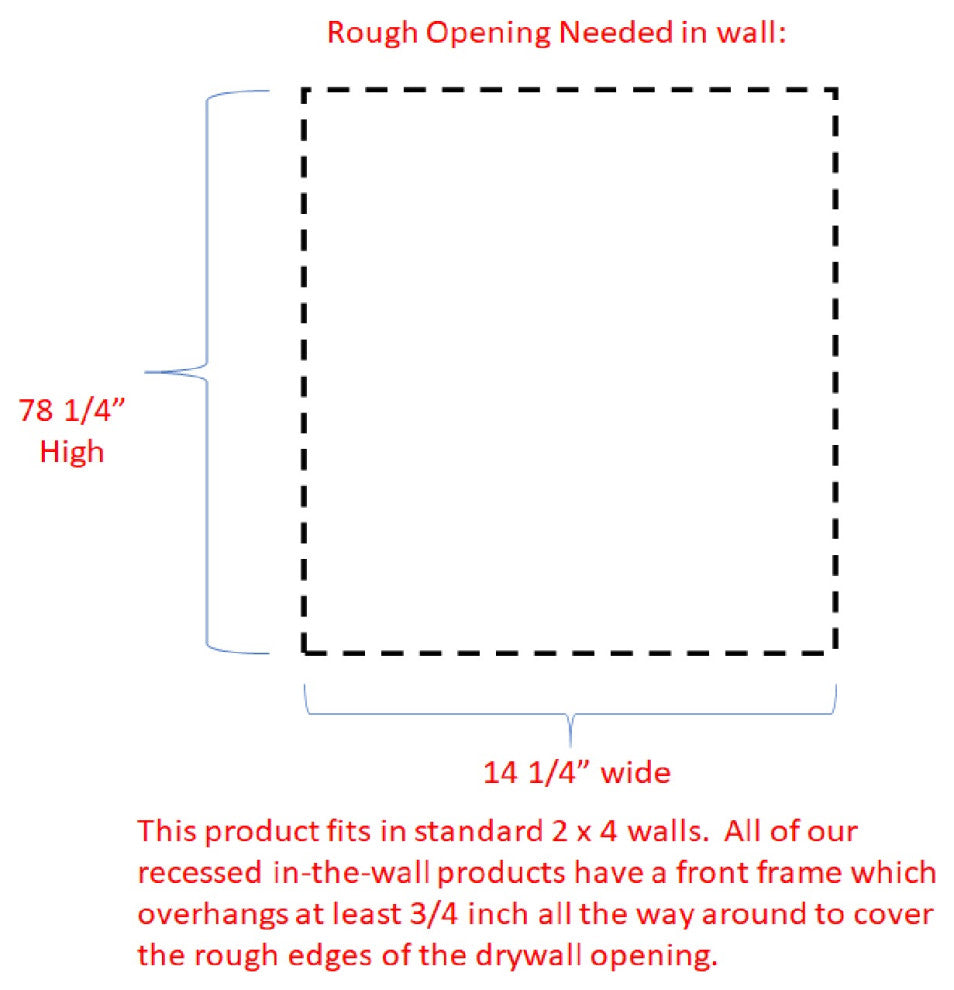 Chadwick Recessed White Enamel Medicine Cabinet 81h x 15.5w x 3.5d